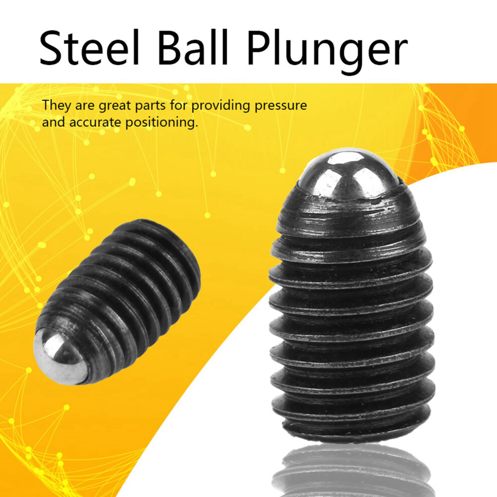 10Pcs M8 Carbon Steel Hex Socket Spring Plungers Heavy Duty Locking Components 8731393764867