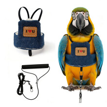 Breathable Parrots Walking Jackets Harness With Secure- blue S