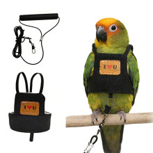 Easy Control Bird Harness Vest And Leash Set For Small-Black S