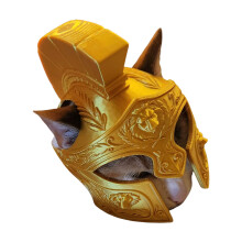 Funny Pet Cats Headgear Lovely Roman Centurions Costume-Gold