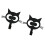 2PCS Adorable Cats Themed Wall Mount Hooks For Organizing-Black 1