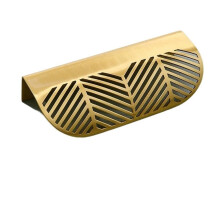 Modern Brushed Brass Cabinet Handles 117mm Gold Drawer Pulls with Durable 3Leaf Design for Kitchen and Dresser