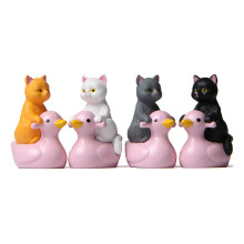 Mini-sitzende Entenkatzen, Miniatur-Katzenfigur,-Rosa