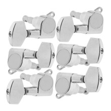 6pcs Full Closed Guitar Tuning Pegs for Classical Acoustic Guitars, Large Handle Chrome Tuners, Improved Stability