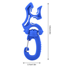 Double BCD Hose Clip for Scuba Diving Regulator Buckle Blue Durable Plastic