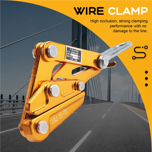 Wire Clamp Cable Wire Rope Grip Puller Pulling Tightening Tool (25-70, 10KN) 2