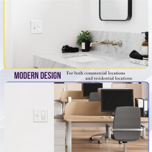 Combination Toggle Light /Decorator Wall Plate, Size 2-Gang 4.50x4.57Inch, American Standard Socket Panel