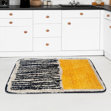 Bath Mat 20x32 Non Slip Bathroom Rug Soft Shaggy Absorbent Yellow Plush Carpet for Bathroom Bedroom