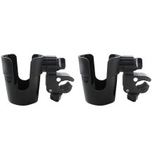 2Pièces -Bouteille Pour Poussette Bébé Noir Rotation 360 Durable