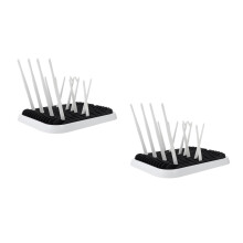 2Pcs Multi-Use Foldable Baby Bottle Drying Rack Black Pp+abs Storage