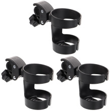 3Pièces -Gobelets Poussette PP Noir Rotatif Multiusage