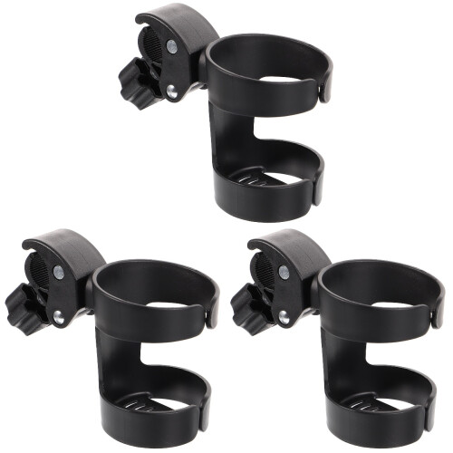 3Pièces -Gobelets Poussette PP Noir Rotatif Multiusage