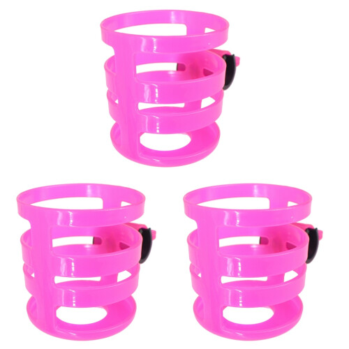 3Pcs Pink Stroller Drink Holder Ergonomic Bottle Rack Holder