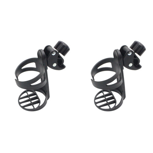 2Pcs Black Universal Drink Cup Holder for Stroller Bike Bottle Holders
