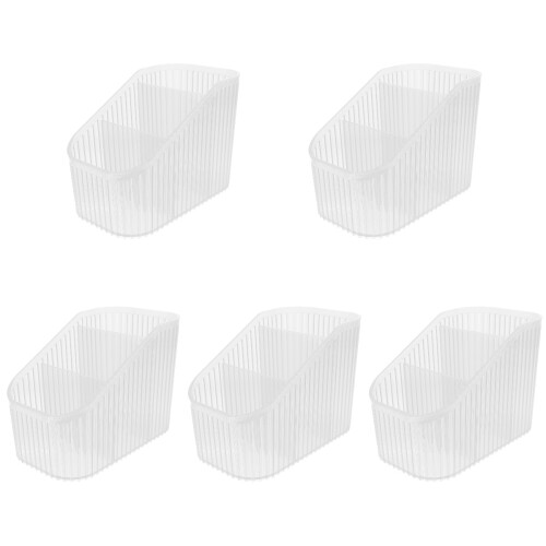 5Pcs Clear Plastic Makeup Brush Holder Multi-Use Organizer for Vanity
