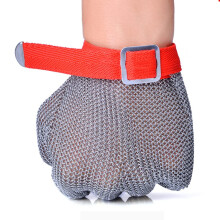 Stainless Steel Cut Resistant Glove 304 Chainmail Design with Adjustable Wrist Strap for Kitchen and Workshop Safety (1PCS/M)