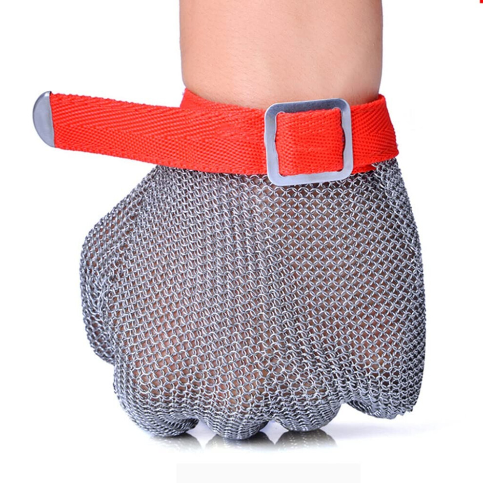 Stainless Steel Cut Resistant Glove 304 Chainmail Design With Adjustable Wrist Strap For Kitchen And Workshop Safety (1Pcs/M) 9351714653060