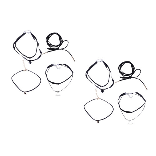 8Pièces Colliers Choker Ajustables Pour Et Mode