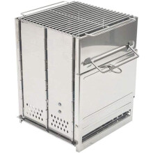 Portable Charcoal Grill 20cm Stainless Steel Foldable BBQ for Outdoor Camping Picnic and Patio Cooking