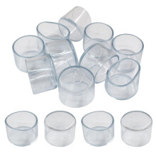 30mm Clear Silicone Chair Leg Protectors for Hardwood Floors, Non‑Slip Anti‑Scratch Caps, 16Pcs