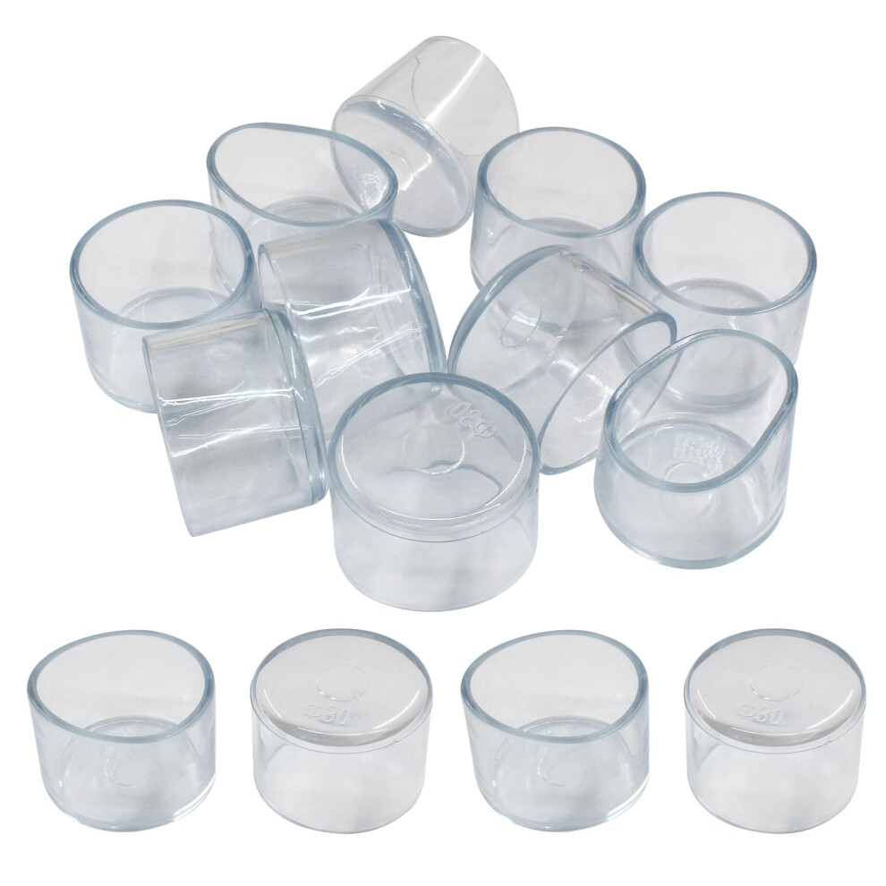 30Mm Clear Silicone Chair Leg Protectors For Hardwood Floors, NonâSlip AntiâScratch Caps, 16Pcs 9351714653114