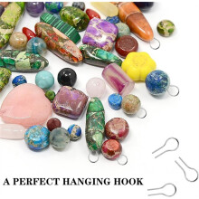 300 Stuks Hoogtemperatuur Nichroom Draad Springringen R-Vormige Nichroom Hangerhaken voor Keramische Ornamenten, Glasprojecten