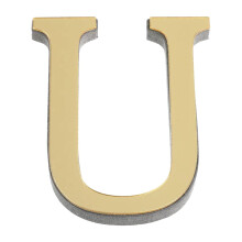 3D Mirror Wall Stickers Gold Letter U, Acrylic Alphabet Wall Decor 11.81 Inch for Home Bedroom
