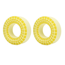 2PCS 2.2 Inch RC Crawler Tire Insert Yellow Double Layer Silicone Foam Wheel Liner for 1/10 RC Car