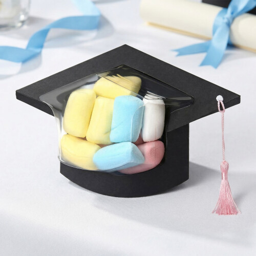 Creative Graduation Cap Shape Candy Containers For Class-5pcs 2