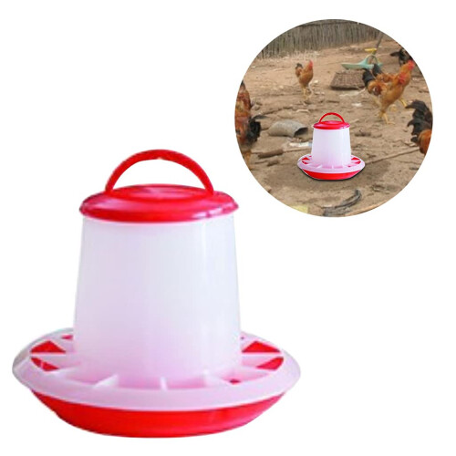 Automatic Chicken Feeder 1.5Kg Durable Plastic Hanging Poultry Food Dispenser with Handle 1