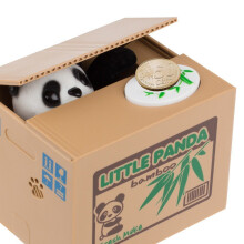 Panda Coin Bank Automatic Stealing Money Box Cute Panda Piggy Bank Fun Gift for Kids 11.5x9.5x9cm
