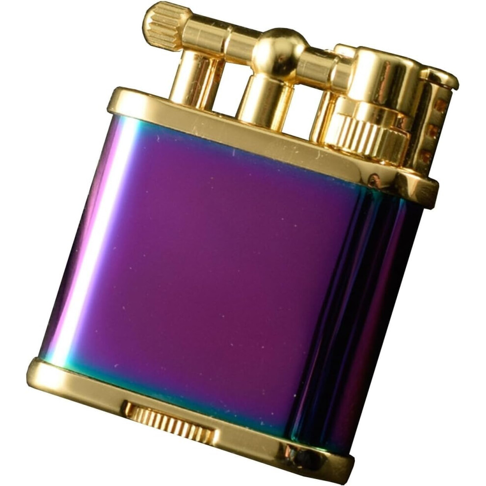 Purple Retro Kerosene Lighter Zinc Alloy Windproof Vintage Design Dualsided Ignition Refillable Gift