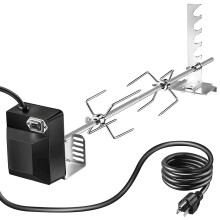 Rotisserie Grill Kit with Motor and Bracket, 71cm Spit Rod, Universal Fit for Gas and Charcoal Grill, US Plug