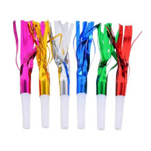 Metallic Fringed Party Blowouts and Whistles Set, Birthday Noise Makers 30 Pack for Year Party