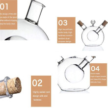 8X Olive Oil and Vinegar Dispenser 2 In 1 Kitchen Glass Bottle Oil and Vinegar Bottle with Cork Stopper