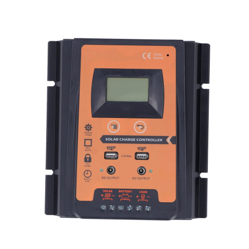 MPPT Solar Charge Controller 12V 24V with Dual USB and LCD Display for Battery Protection and Off Grid System