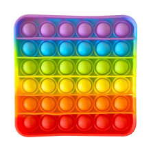 Rainbow Square Pop It Fidget Toy for Kids and Adults, Stress Relief with Satisfying Pop Action