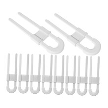 10Pcs Baby Safety Cabinet Locks Dual Button Child Proof U Shaped Adjustable Design for Handles and Doors