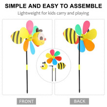 18 Uds, Molinillos de Viento de Abeja, Molinos de Viento de Animales en 3D, Estacas de Jardín, Adornos para Césped, Patio, Decoración de Fiesta