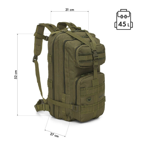 Taktický batoh, Ranger Green, objem 45 l 1