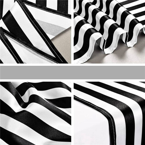 30 Pack Table Runner Polyester Table Decor Classic Black and White Striped Table Runner Modern Elegant Design 1