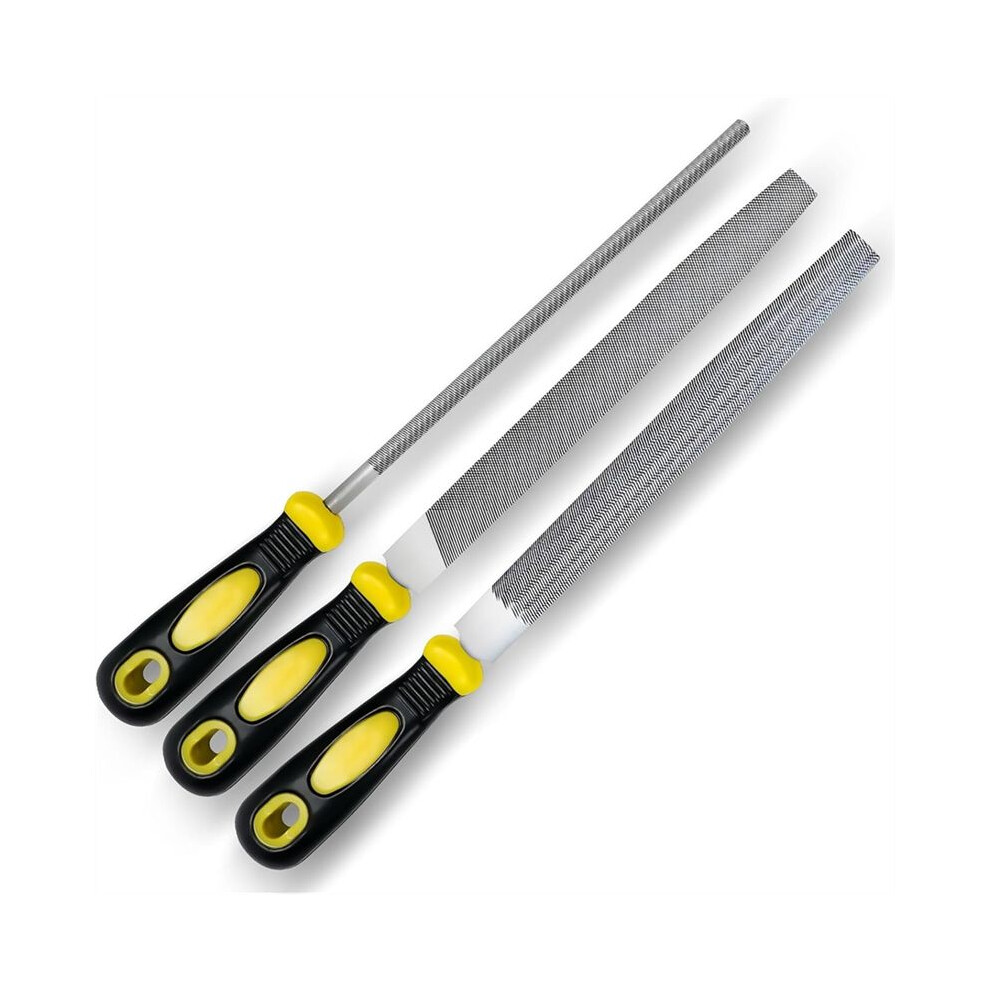 3Pcs Metal File,8-In Professional High Carbon Steel Metal File,Includes Flat For Metal Wood Smoothing Shaping Deburring 6032252200833