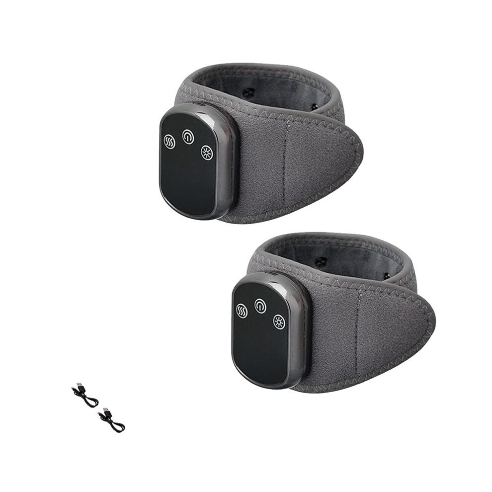 Tauoh 2Pcs Massager With Heat Massage Wristband Portable Muscle Wrap 3 Chatter Modes 5 Heat Levels, Rechargeable Heating Pad