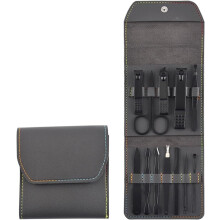 Professional Manicure Set 12 Piece Nail Clippers Kit with Precision Cutting Blades and Durable Case (Gray 11)