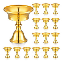 15pcs Brass Butter Lamps Butter Tray with Metal Cup Candle Holder with Oil Lamp Home Decor Gift Brass Candle Cup Series