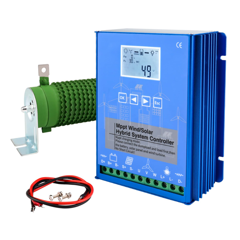 1400W Mppt Wind Solar Hybrid Charge Controller 24V/48V Auto Voltage Detection OffâGrid System With Lcd Smart Display 9771547027713