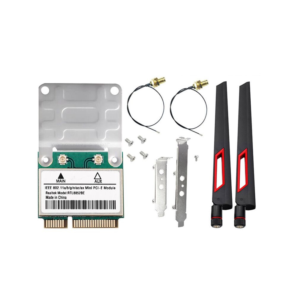 Rtl8852be Wifi 6 Network Card With 10Dbi Antennas 1800Mbps Dual Band 2.4G/5Ghz Bt 5.2 Pci-E Interface For Win 10 11 6032885815749