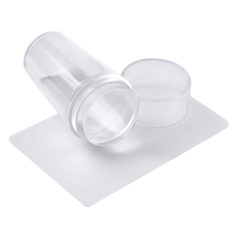 Clear Silicone Nail Stamper Kit for French Manicure â Transparent Jelly Head, Precise Pattern Transfer, NonâSlip Handle