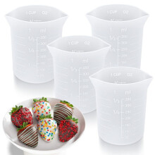 Silicone Cups for Melting Chocolate, 4PCS Silicone Measuring Cups with 350ml Capacity, Reusable Baking Supplies