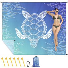 Beach Blanket Sandproof Waterproof Large Picnic Mat 55x83 Inch Foldable for Beach Camping Travel